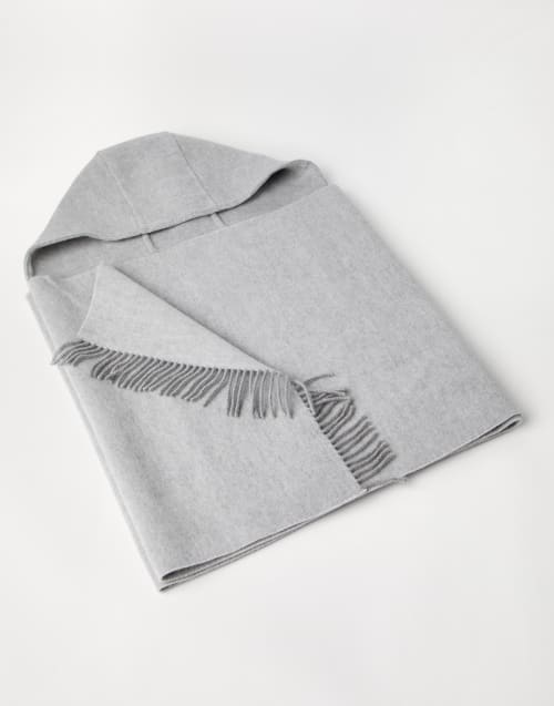 Knit scarf with hood Light Grey Woman - Brunello Cucinelli