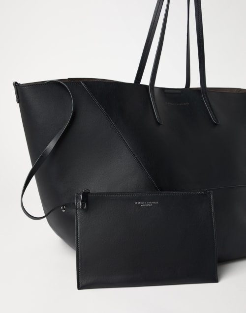 Large calfskin BC Duo bag Black Woman - Brunello Cucinelli