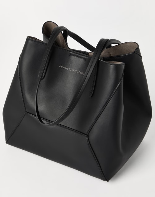 Large calfskin BC Duo bag Black Woman - Brunello Cucinelli