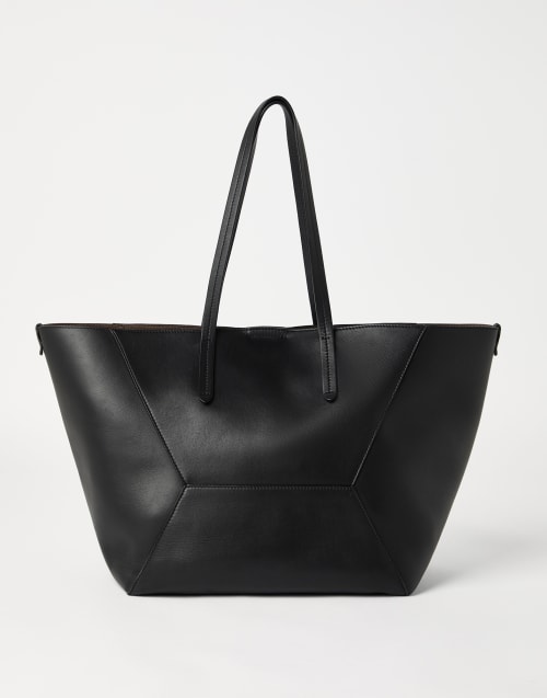 Large calfskin BC Duo bag Black Woman - Brunello Cucinelli