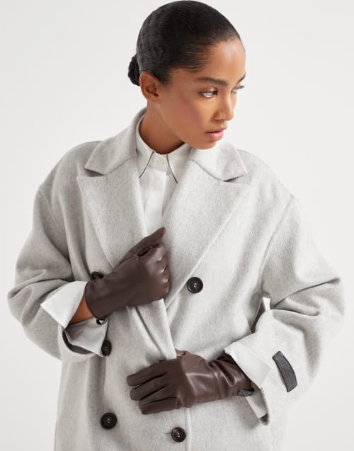 Nappa leather gloves Rust Brown Woman - Brunello Cucinelli