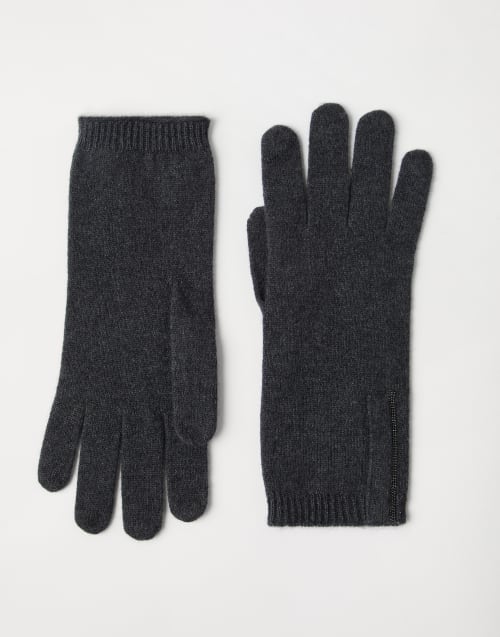 Handschuhe aus Strick Anthrazit Damen - Brunello Cucinelli