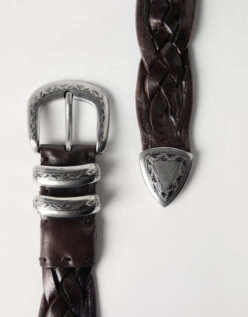 Belt with detailed buckle Rust Brown Man - Brunello Cucinelli