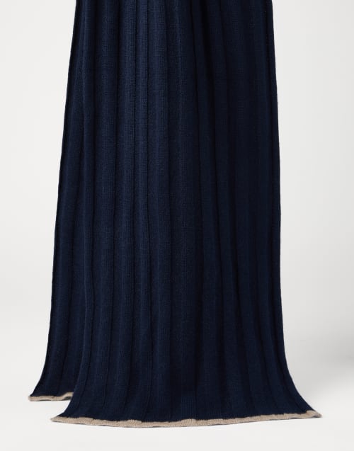 Sciarpa a coste Blu Navy Uomo - Brunello Cucinelli