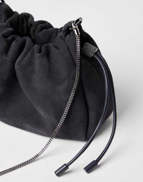 Suede mini Mellow Bucket bag Night Woman - Brunello Cucinelli