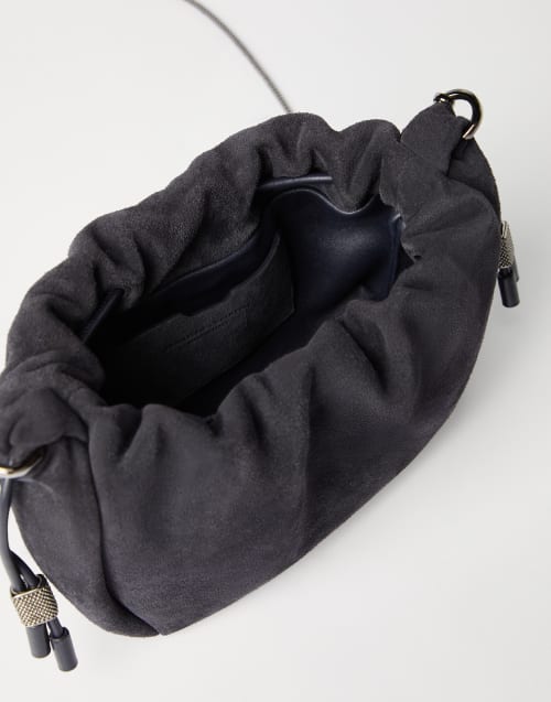 Suede mini Mellow Bucket bag Night Woman - Brunello Cucinelli