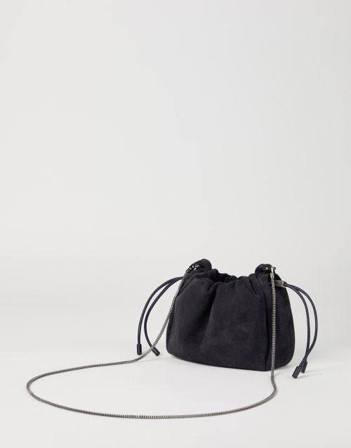 Suede mini Mellow Bucket bag Night Woman - Brunello Cucinelli