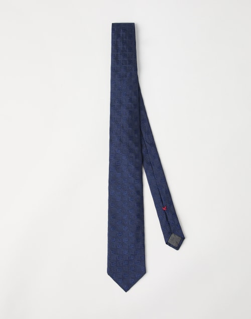 Necktie with pattern Blue Man - Brunello Cucinelli
