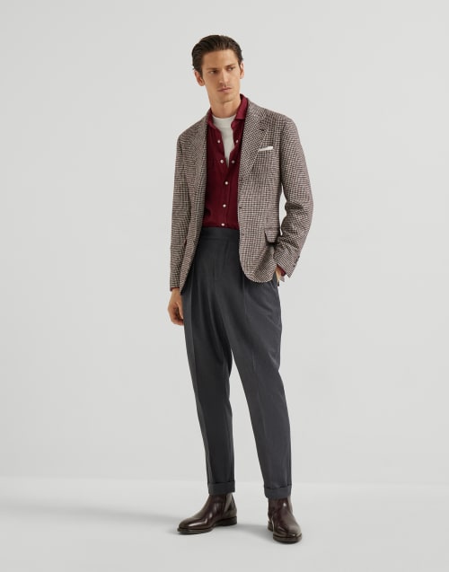 Easy fit shirt Purple-Red Man - Brunello Cucinelli