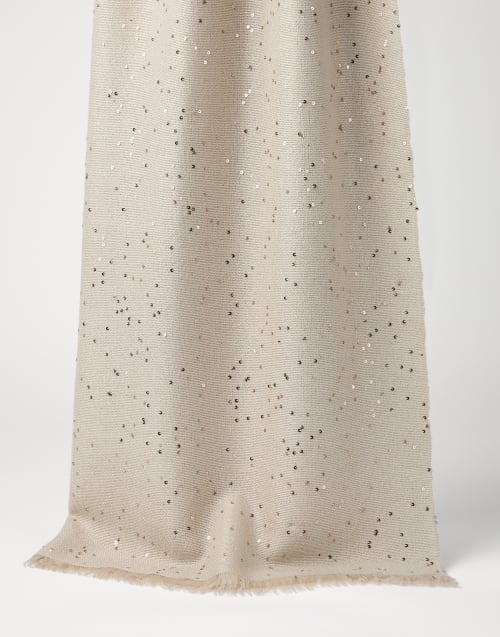 Шарф из кашемира и шелка Diamante Бежевый Женщина - Brunello Cucinelli