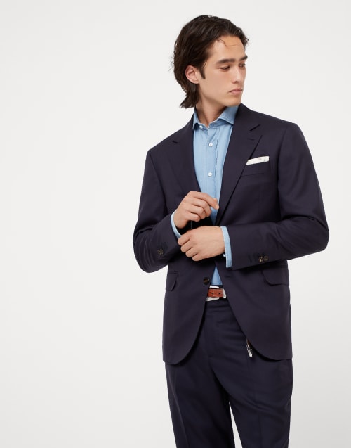 Cashmere blazer Navy Blue Man - Brunello Cucinelli