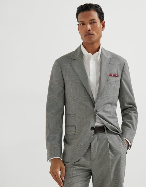 BRUNELLO CUCINELLI ベージュ チェック柄 ビジネスジャケット BRUNELLO CUCINELLI ベージュ チェック柄 ビジネスジャケット
