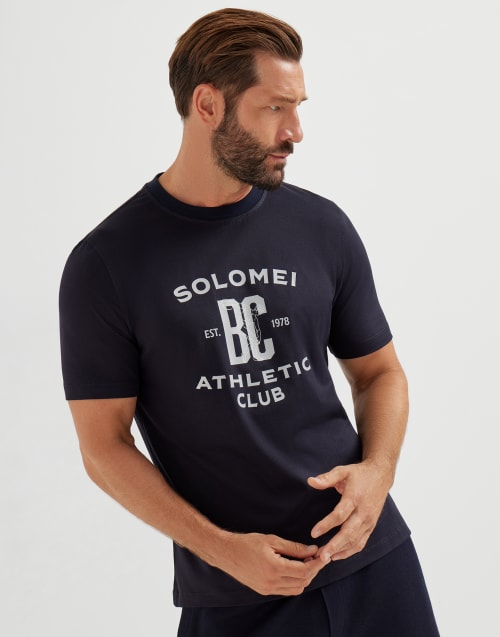 Jersey T-shirt Navy Blue Man - Brunello Cucinelli