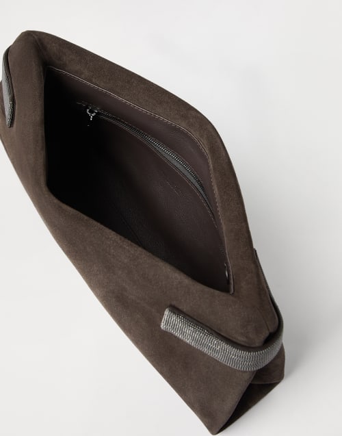 Essence 手拿包 松果布朗色 女款 - Brunello Cucinelli