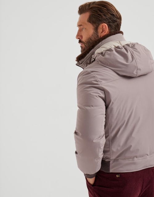 Пуховик из нейлона Светло-Коричневый Мужчина - Brunello Cucinelli