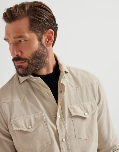 Easy fit shirt Natural Horn Man - Brunello Cucinelli