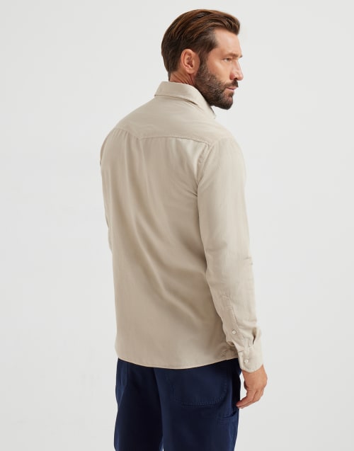 Easy fit shirt Natural Horn Man - Brunello Cucinelli