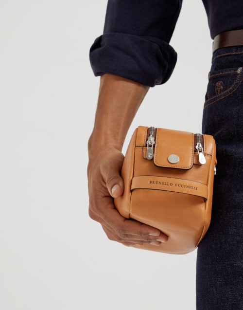 Trousse de toilette e à double zip Nature Homme - Brunello Cucinelli