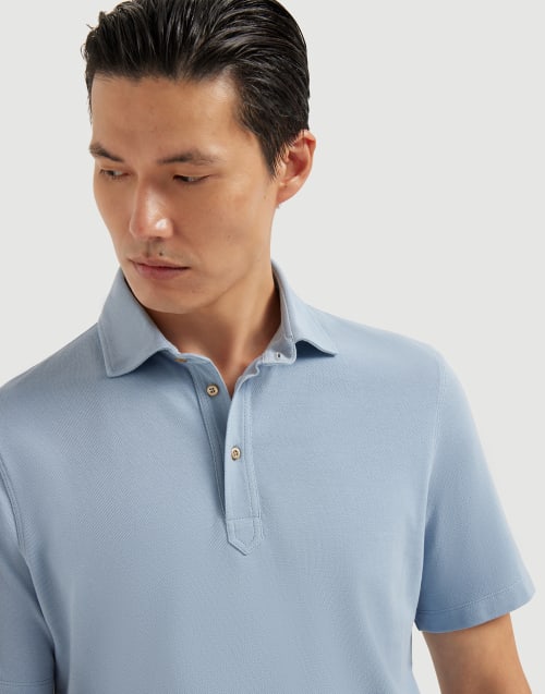 Polo in piquet Denim Uomo - Brunello Cucinelli