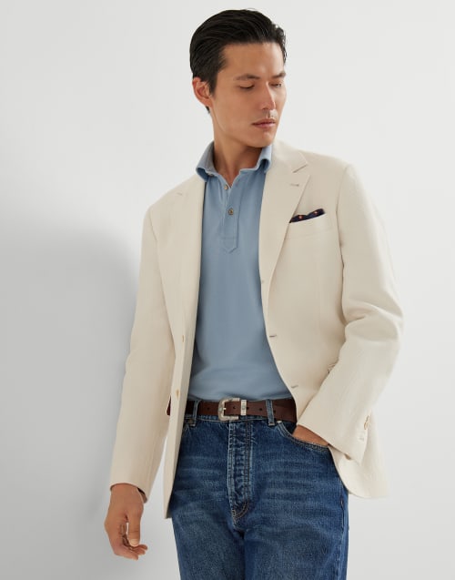 Polo in piquet Denim Uomo - Brunello Cucinelli