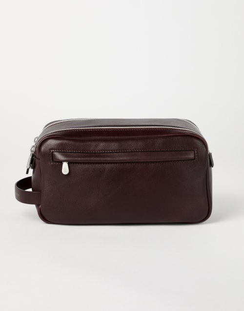 Beauty case with double zipper Burgundy Man - Brunello Cucinelli