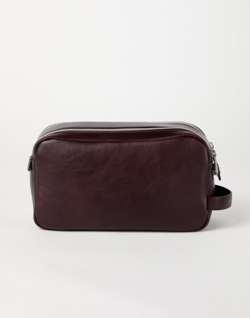 Beauty case with double zipper Burgundy Man - Brunello Cucinelli