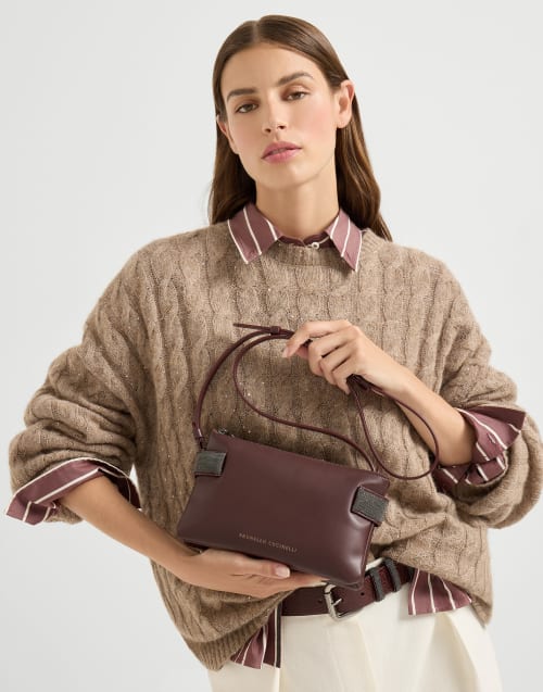 Essence mini shoulder bag Burgundy Woman - Brunello Cucinelli