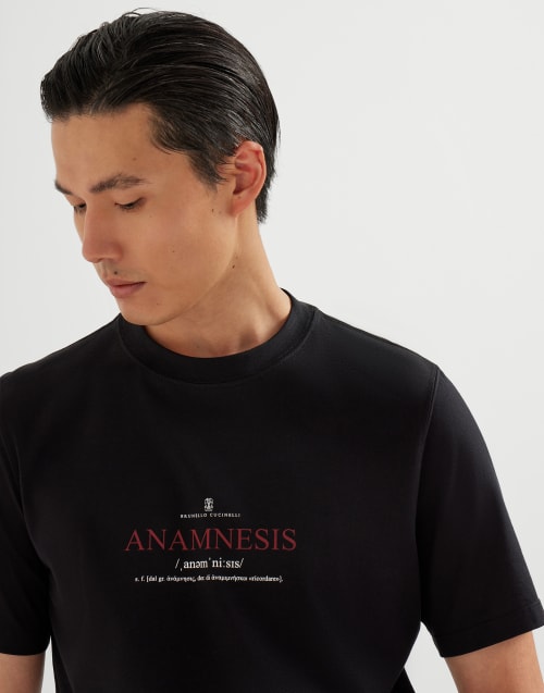 T-Shirt mit Print Schwarz Herren - Brunello Cucinelli