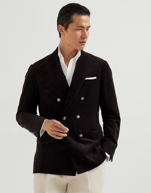 Corduroy blazer Black Man - Brunello Cucinelli