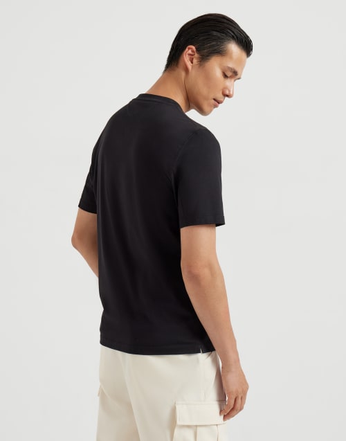 T-Shirt mit Print Schwarz Herren - Brunello Cucinelli
