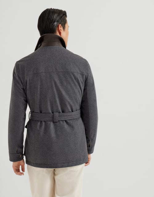 Safari jacket with padding Anthracite Man - Brunello Cucinelli