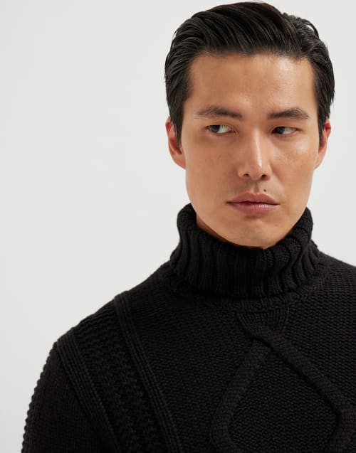 Pull en cachemire Piuma Noir Homme - Brunello Cucinelli