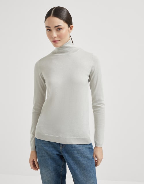 闪烁羊绒丝针织衫 珠光灰 女款 - Brunello Cucinelli