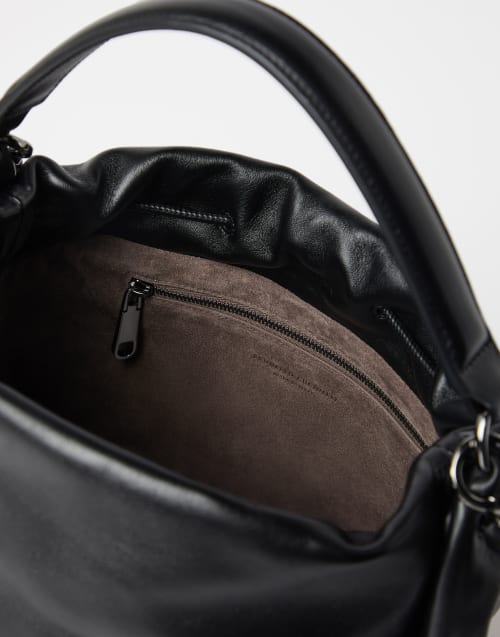 Soft leather Mellow Bucket bag Black Woman - Brunello Cucinelli