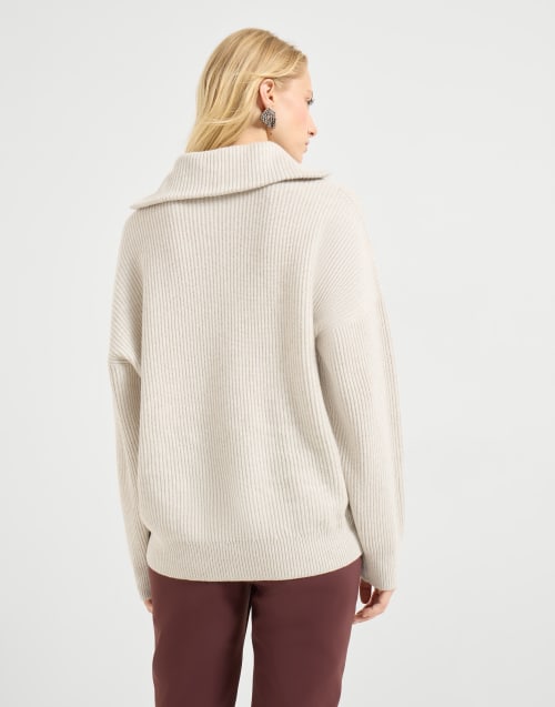 Pullover aus Kaschmir in Patentstrick Perle Damen - Brunello Cucinelli