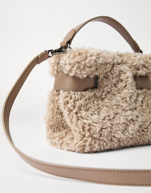 Sac épaule-main Essence petit modèle Beige Femme - Brunello Cucinelli