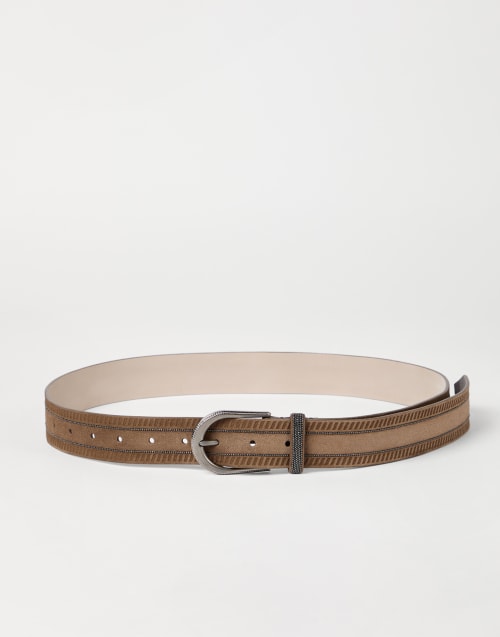 Suede belt Light Brown Woman - Brunello Cucinelli