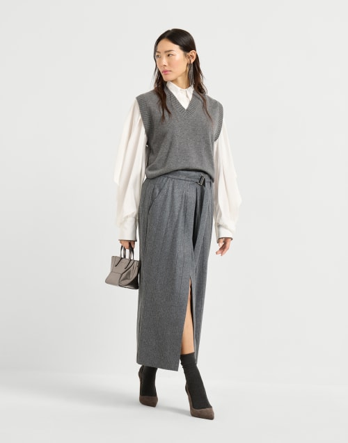 Sartorial wrap skirt Dark Grey Woman - Brunello Cucinelli