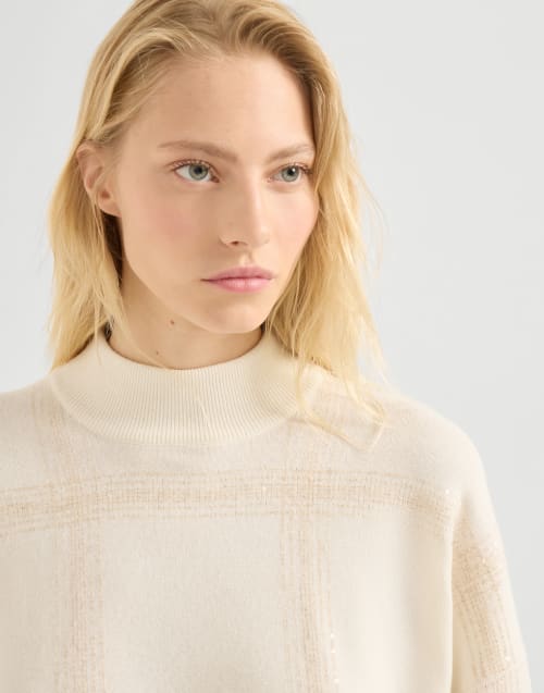 Sweater with Dazzling Embroidery Panama Woman - Brunello Cucinelli