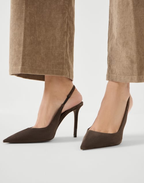 Suede heels Pine Cone Brown Woman - Brunello Cucinelli