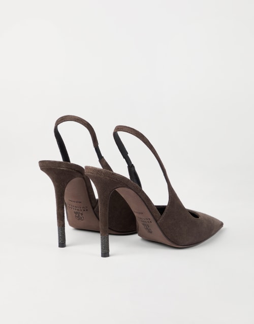 Suede heels Pine Cone Brown Woman - Brunello Cucinelli