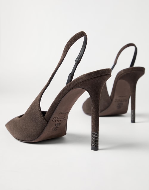 Suede heels Pine Cone Brown Woman - Brunello Cucinelli