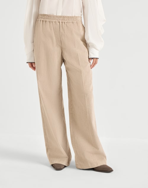 Loose Track trousers Beige Woman - Brunello Cucinelli