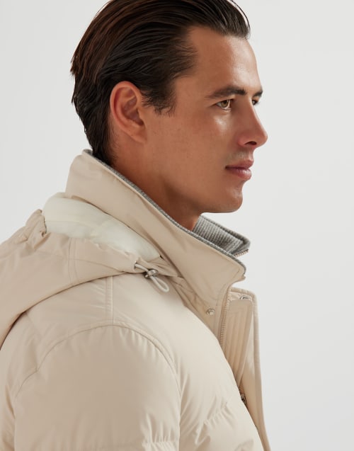 塔夫绸面料羽绒服 燕麦色 男款 - Brunello Cucinelli