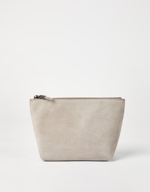 Клатч из замши с цепочкой Мониль Светло-Серый Женщина - Brunello Cucinelli