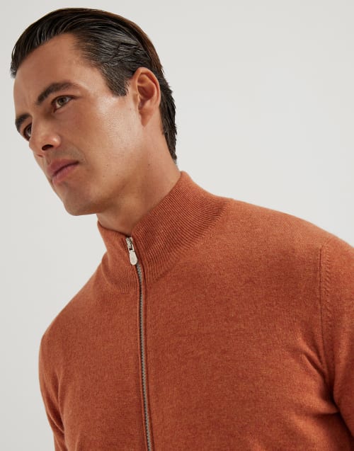 Cardigan mit Reißverschluss Orange Herren - Brunello Cucinelli