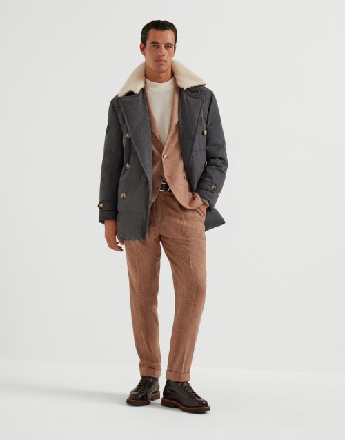 Deconstructed Cavallo blazer Light Brown Man - Brunello Cucinelli
