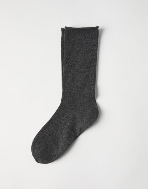 Socken aus Kaschmirstrick Anthrazit Damen - Brunello Cucinelli