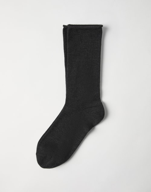 Cashmere knit socks Lignite Grey Woman - Brunello Cucinelli