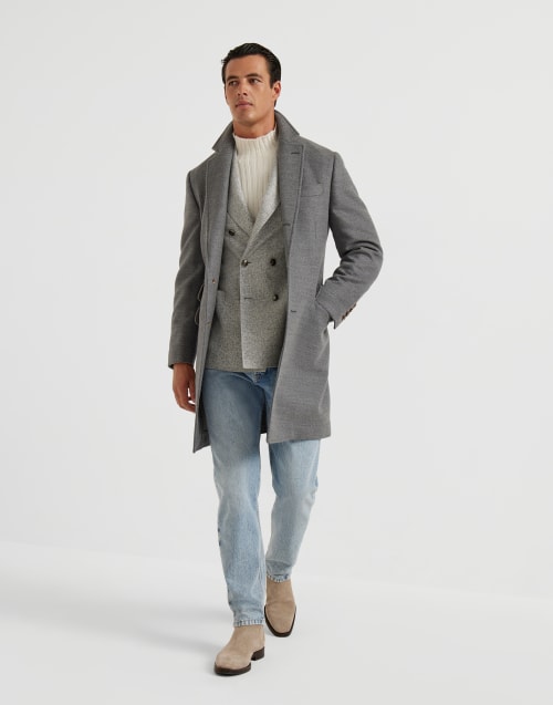 Prince of Wales deconstructed blazer Light Grey Man - Brunello Cucinelli